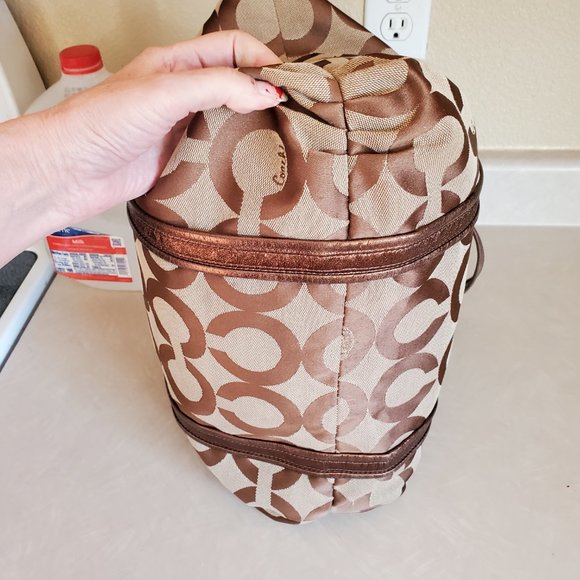 Vintage Coach Poppy Op Art Signature C's Tote Bag Purse c - Picture 6 of 14